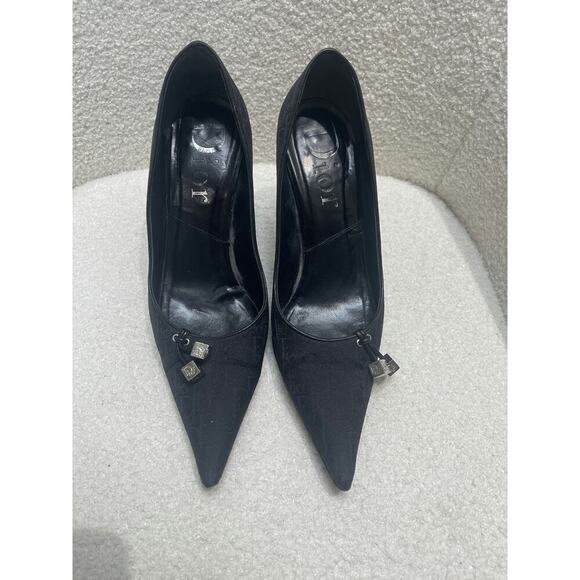 Christian Dior Shoes - Christian Dior Women's Black Monogram Pointed Toe Heels Size 37